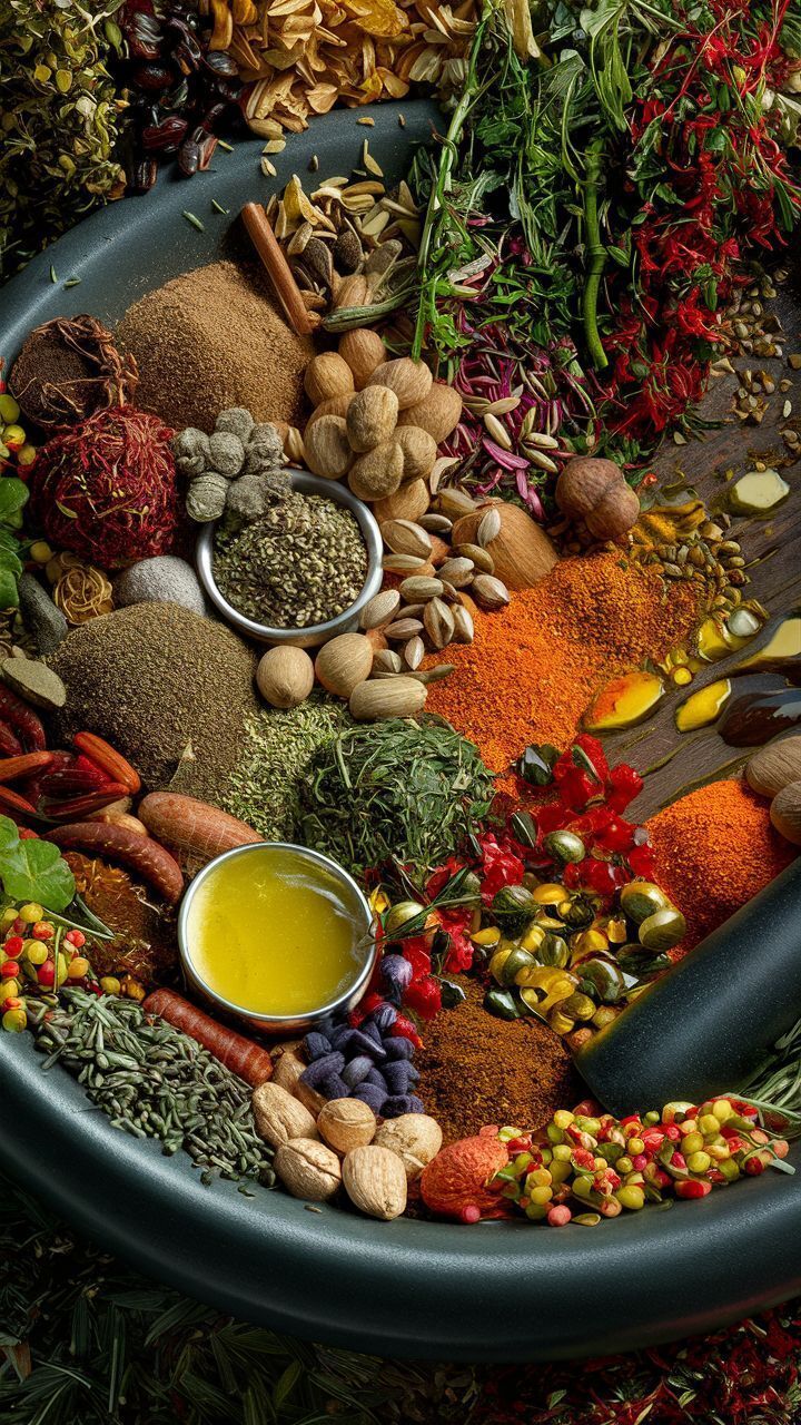 A rich spread of Indian spices
